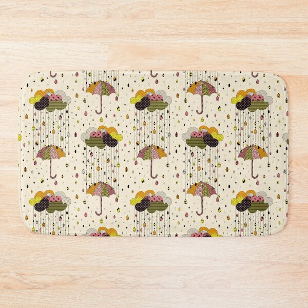 Item preview, Summer rain - patterned clouds, umbrellas and drops designed and sold by chriswoGeschenk.