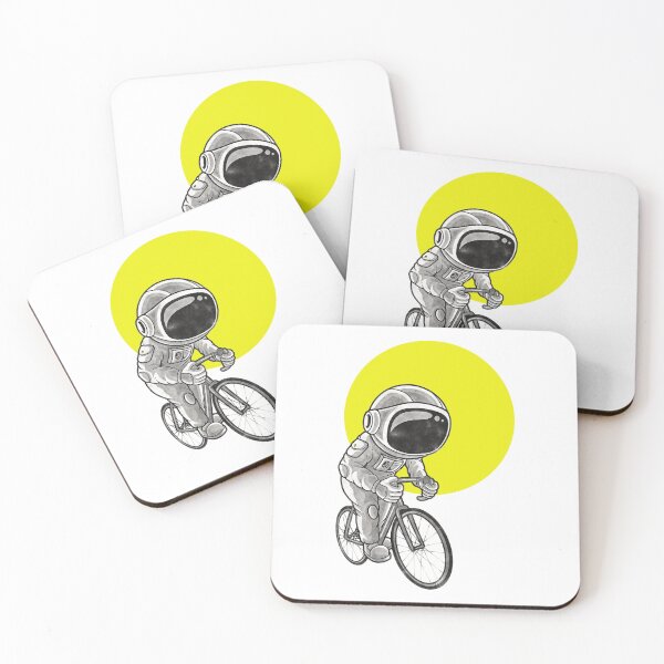 Item preview, the ecological astronaut riding his human-powered space bike designed and sold by Goliardika-Shop.