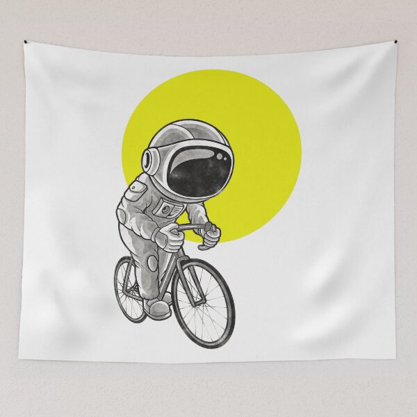 Item preview, the ecological astronaut riding his human-powered space bike designed and sold by Goliardika-Shop.