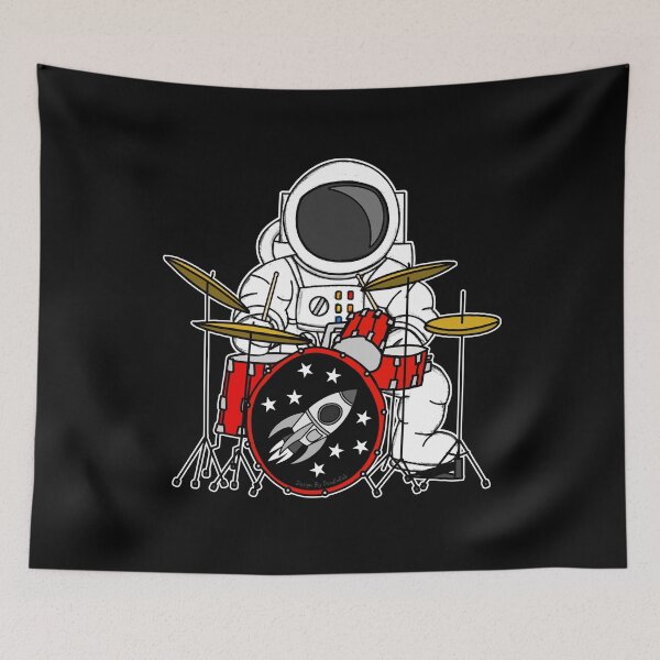 Item preview, Astronaut Playing Drums Drummer Space Enthusiast Musician designed and sold by doodlerob.