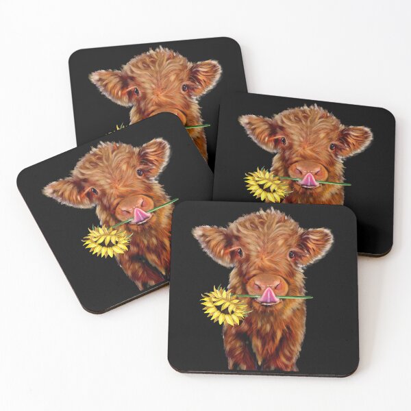Item preview, Baby Highland Cow With Sunflower designed and sold by iPOPit.