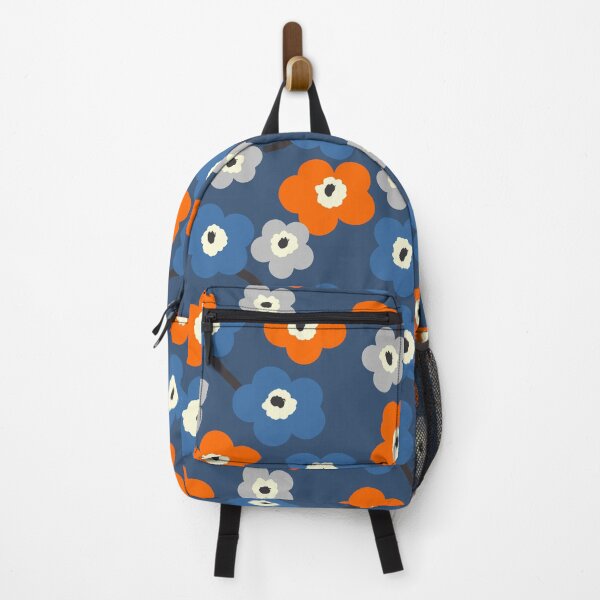 Item preview, Iconic Modern Scandinavian Floral Pattern in Blue and Orange designed and sold by Deutschic.