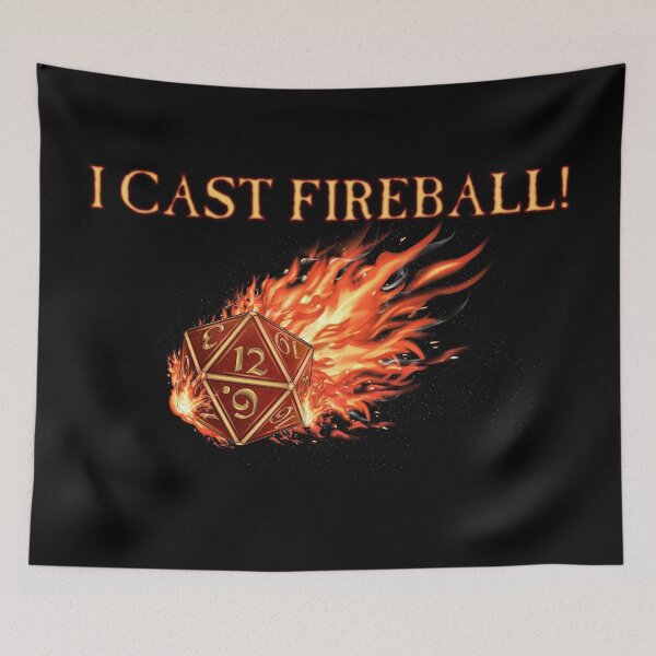 Item preview, D20 I Cast Fireball! designed and sold by SideQuest - Scribbled Chaos!.