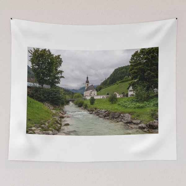 Item preview, The Church of St. Sebastian in Ramsau - Berchtesgaden - Berchtesgaden Alps 2 designed and sold by xP42.