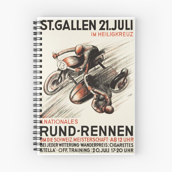 Item preview, NATIONALES RUND-RENNEN ST GALLEN Switzerland 1947 Vintage Racing Poster designed and sold by retroposters.