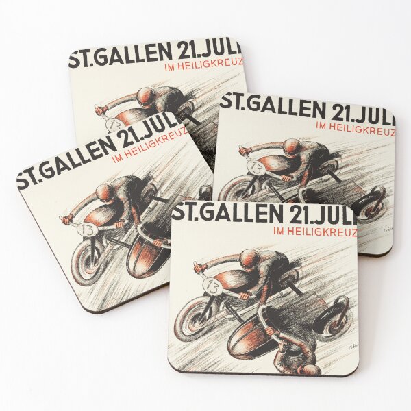 Item preview, NATIONALES RUND-RENNEN ST GALLEN Switzerland 1947 Vintage Racing Poster designed and sold by retroposters.