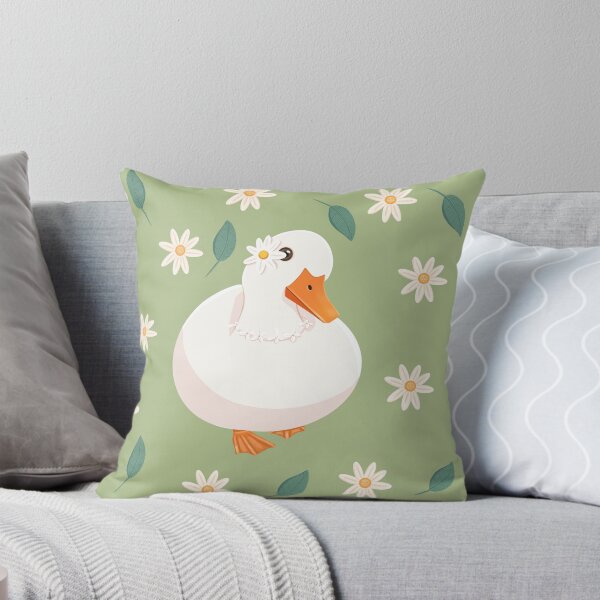 Item preview, Cute duck with flowers designed and sold by Hallaaa.