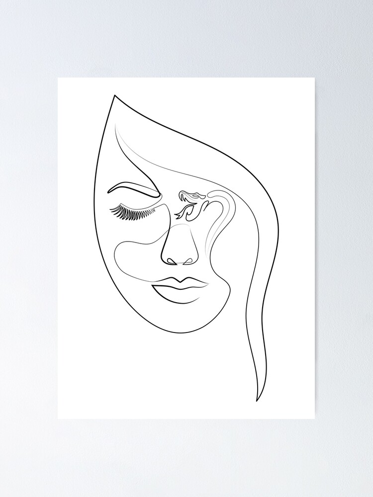 Póster «Cara de mujer con serpiente | Dibujo de una línea | Arte de una línea» de One-Line-Artist | Redbubble Póster «Cara de mujer con serpiente | Dibujo de una línea | Arte de una línea» de One-Line-Artist | Redbubble
