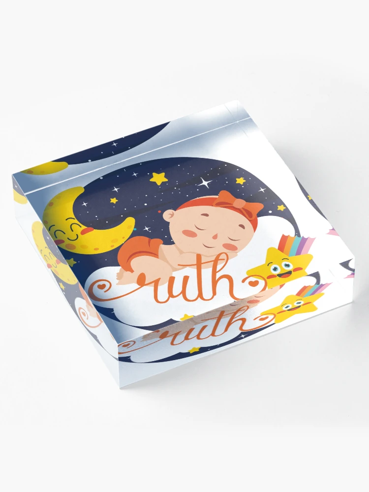 Thumbnail 4 of 5, Acrylic Block, Baby Ruth, Ruth Baby Shower, Gift for Ruth, Personalized Gift Ruth, Ruth Birthday Sticker, Ruth Baby Shower Sticker designed and sold by NameArtStore.