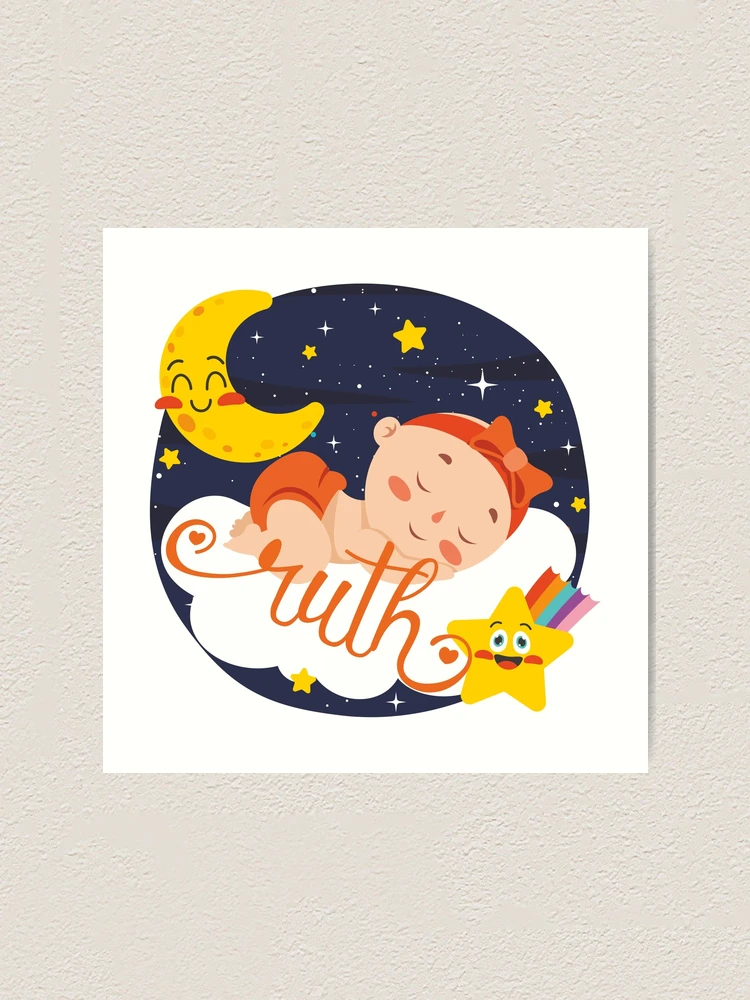 Thumbnail 1 of 3, Art Print, Baby Ruth, Ruth Baby Shower, Gift for Ruth, Personalized Gift Ruth, Ruth Birthday Sticker, Ruth Baby Shower Sticker designed and sold by NameArtStore.