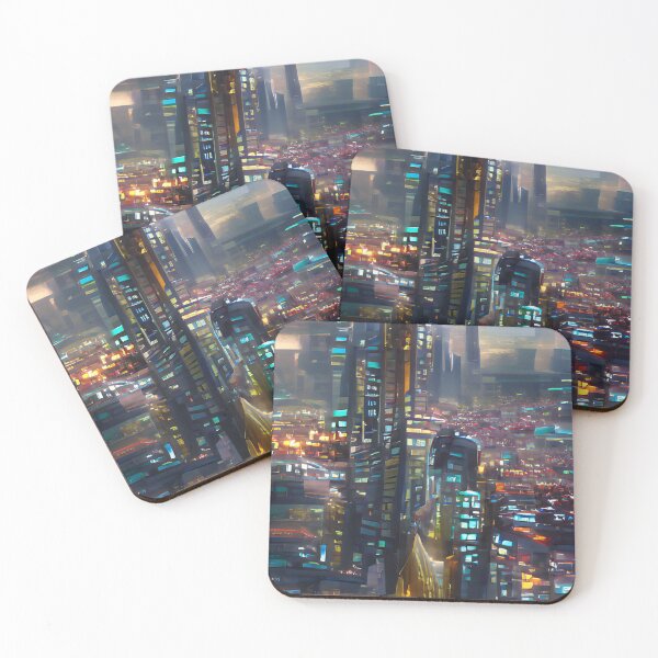 Item preview, Futuristic Modern City at Night designed and sold by KishShop.