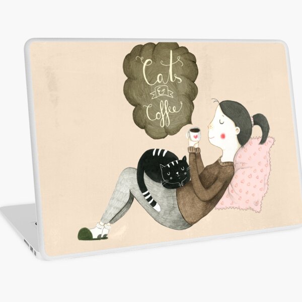 Cats and Coffee Laptop Skin