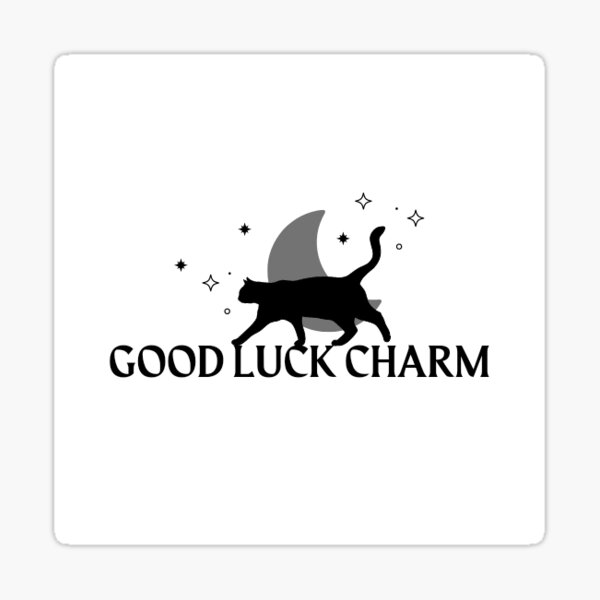 "Black Cat Good Luck Charm" Sticker by redhillconfetti Redbubble