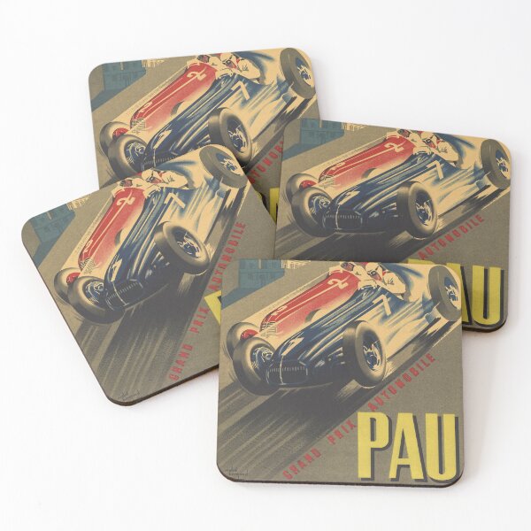 Item preview, Grand Prix AUTOMOBILE de PAU France 1950 Vintage Racing Poster designed and sold by retroposters.