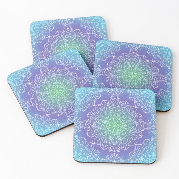 Item preview, Blue and White Lace Mandala designed and sold by Kelly Dietrich Mandala & Fractal Art.