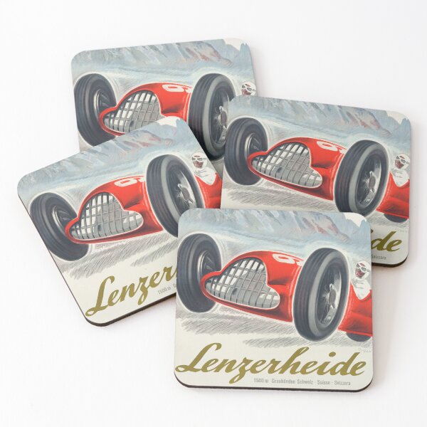 Item preview, LENZERHEIDE Graubunden Alpine Valley SWITZERLAND 1951 Vintage Car Racing Poster Art designed and sold by retroposters.
