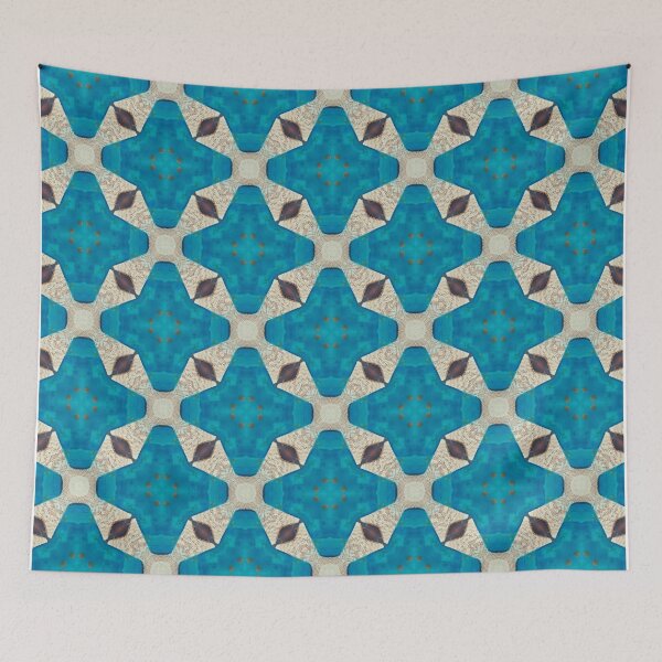 Item preview, Modern Symmetrical Pattern blue tile designed and sold by SirErnZ.