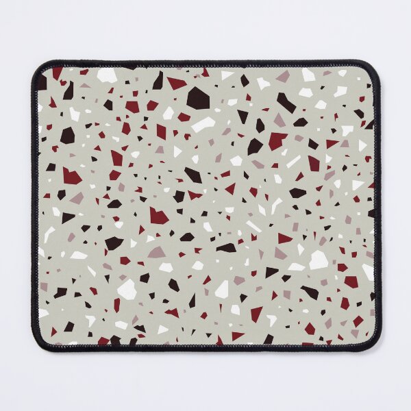 Item preview, Terazzo Dark Maroon Brown and White on Grey Pattern designed and sold by Alicia Chee.