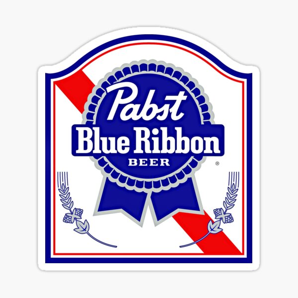 Details about   PABST BLUE RIBBON BEER huge vinyl wall decal SOUND SOCIETY 20" x 21" adhesive 