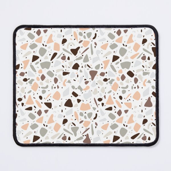 Item preview, Terazzo Dark Brown Peach and Gray on White Pattern designed and sold by Alicia Chee.