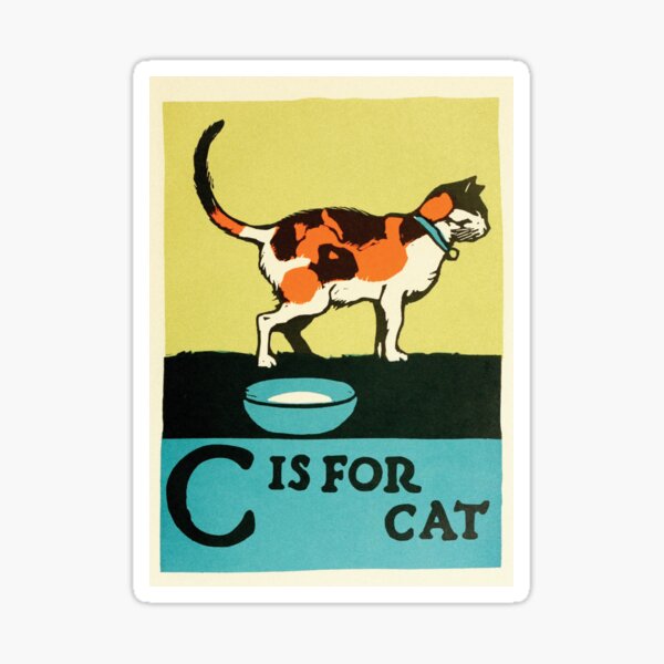 c-is-for-cat-sticker-for-sale-by-brigittecooper-redbubble