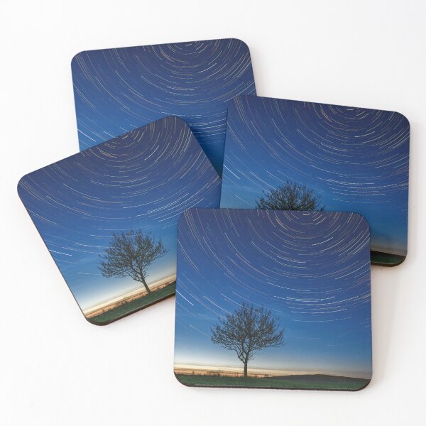 Item preview, Lonely tree under stars emerging from the twilight glare designed and sold by Lukasz Szczepanski.