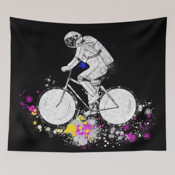 Item preview, The ecological astronaut travels by bicycle designed and sold by Goliardika-Shop.