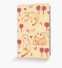 Orange Cat Pattern Greeting Card
