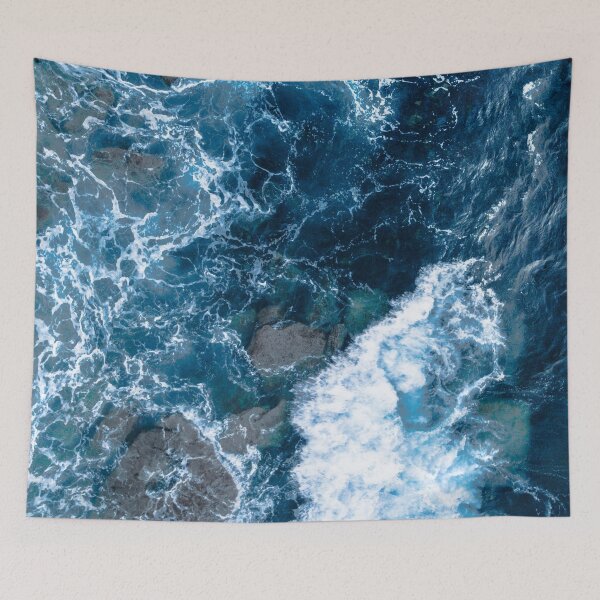 Item preview, "Cerulean Surge" - Beautiful blue ocean wave canvas print designed and sold by pocketgraphic.