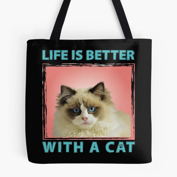 Item preview, Funny cat face - Beautiful cat gifts for cat mom or cat dad - life is better with a cat for cat dad designed and sold by Alice-Elgawi.