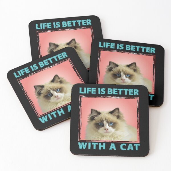 Item preview, Funny cat face - Beautiful cat gifts for cat mom or cat dad - life is better with a cat for cat dad designed and sold by Alice-Elgawi.