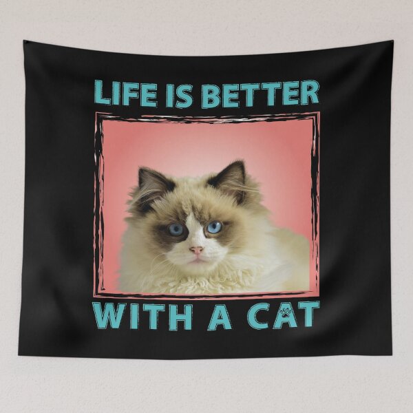 Item preview, Funny cat face - Beautiful cat gifts for cat mom or cat dad - life is better with a cat for cat dad designed and sold by Alice-Elgawi.