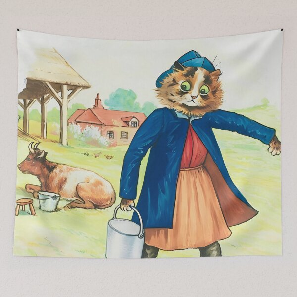 Item preview, Fetching Milk by Louis Wain designed and sold by WonderweissStudio.