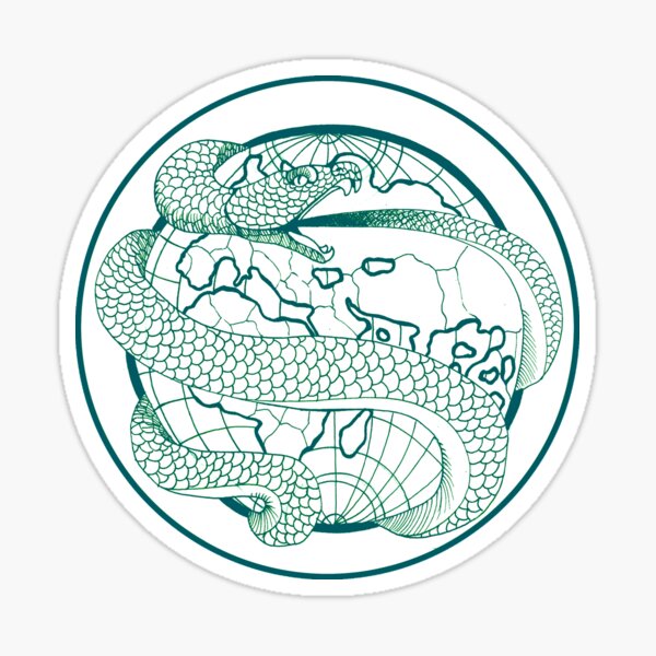 Ouroboros Viking Snake Graphic Design - Green Sticker