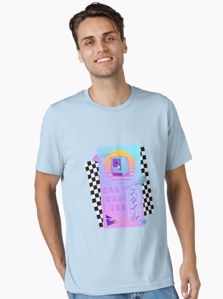 Thumbnail 2 of 7, Essential T-Shirt, Vaporwave CSS designed and sold by ckirknielsen.