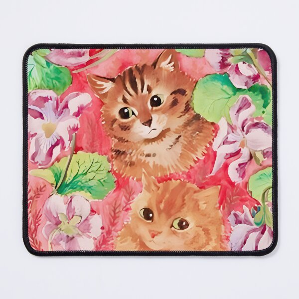 Item preview, Tabby and Pansies by Louis Wain designed and sold by WonderweissStudio.