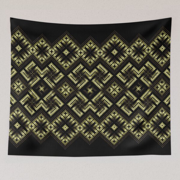 Item preview, Swastika. Fiery ancient ornament. Old Nordic embroidery in a psychedelic modern style designed and sold by Natasha Sedyakina.