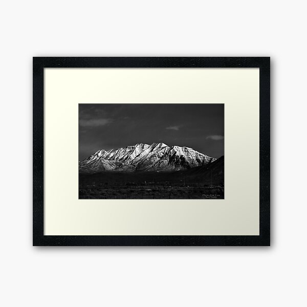 Mount Timpanogos-Black & White Framed Art Print