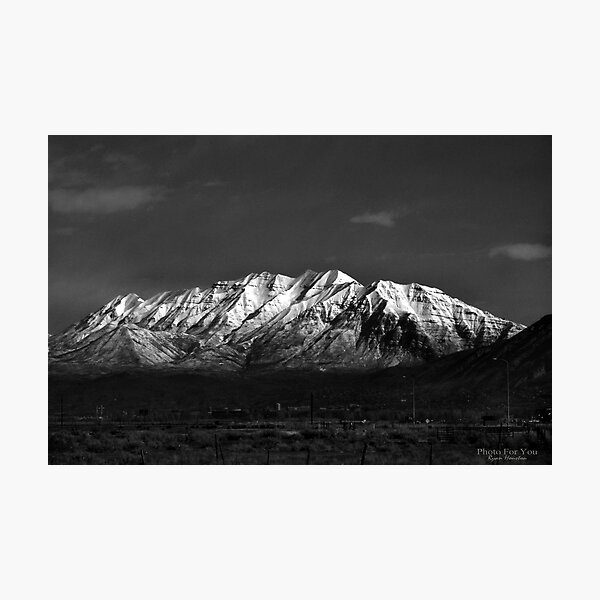 Mount Timpanogos-Black & White Photographic Print
