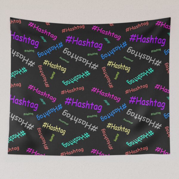 Item preview, Obnoxious colorful comic sans hashtag pattern designed and sold by randomsorcery.