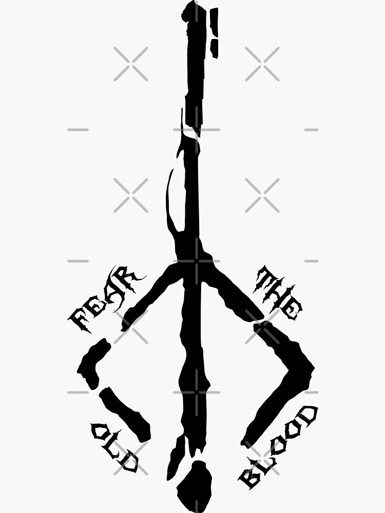 Bloodborne Fear The Old Blood Black Logo Sticker