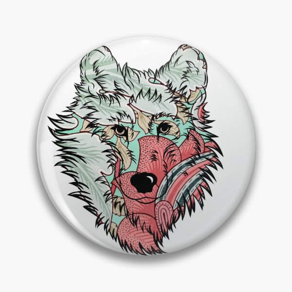 Item preview,  Wolf's head floral designed and sold by Ascooepics.