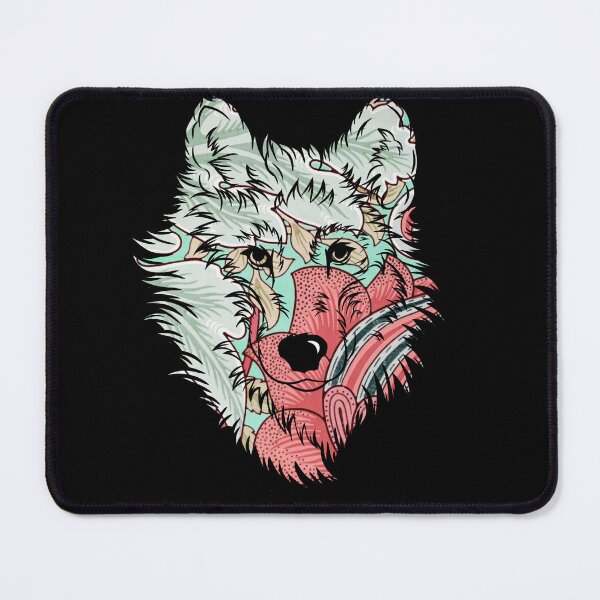 Item preview,  Wolf's head floral designed and sold by Ascooepics.