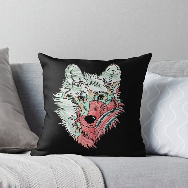 Item preview,  Wolf's head floral designed and sold by Ascooepics.