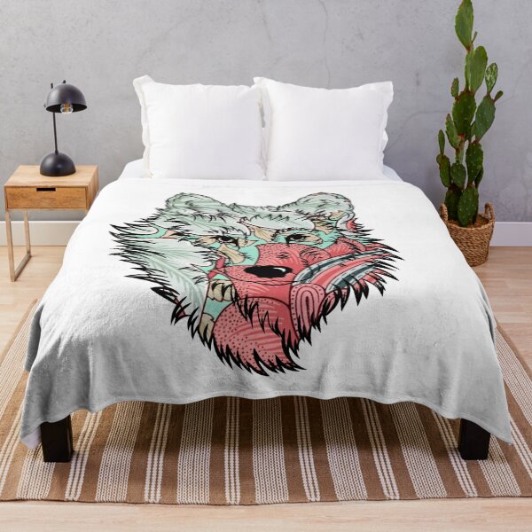 Item preview,  Wolf's head floral designed and sold by Ascooepics.
