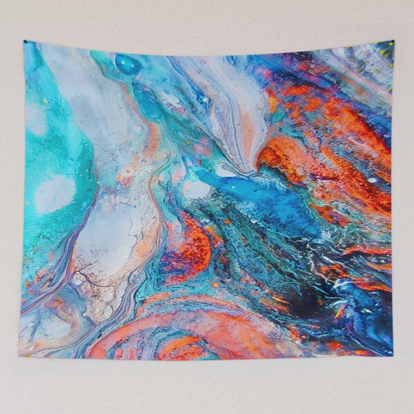 Item preview, Marble Effect Color Pouring Acrylic Abstract Painting designed and sold by BluedarkArt.