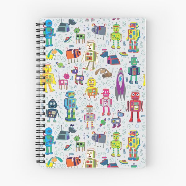 Item preview, Robots in Space - grey - fun Robot pattern by Cecca Designs designed and sold by Cecca-Designs.