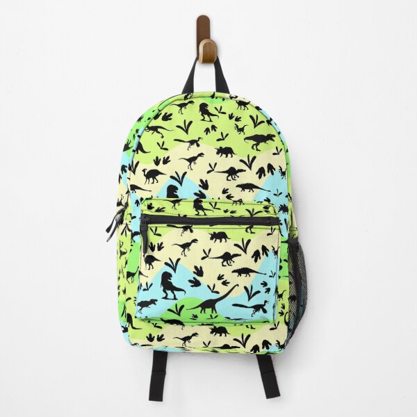 Item preview, Dinosaur Silhouette Pattern Wave Green Blue Yellow designed and sold by FlakeyBiscuit3.