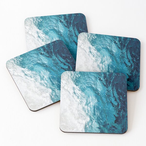 Item preview, Crystal Blue Ocean Wave Metal Print designed and sold by pocketgraphic.