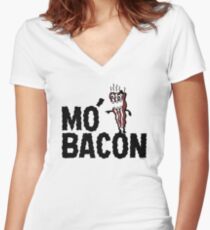 MO' BACON on lights Women's Fitted V-Neck T-Shirt